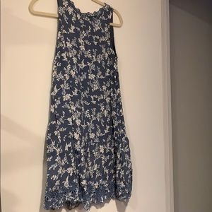 Loft blue and white print dress